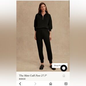 Varley Black slim cuff pant